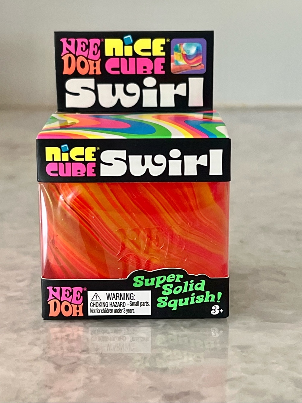 NeeDoh Nice Cube Swirl - Yellow & Orange Swirl